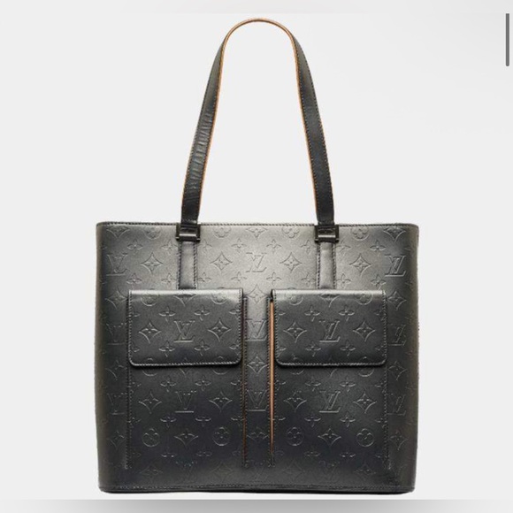 LOUIS VUITTON Black Monogram Mat Willwood Tote Bag